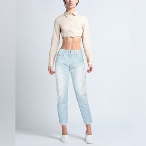 (+) People Cecilia Blue Distressed Relaxed Fit Jeans